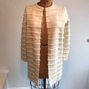 J. Crew Cream Wool Open Cardigan Sweater size Small